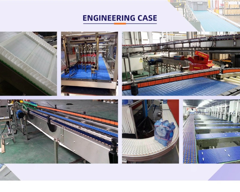 820 Plastic Single Slat Top Plate Chain Bottles Assembly Conveyor Systems for Industrial Lines