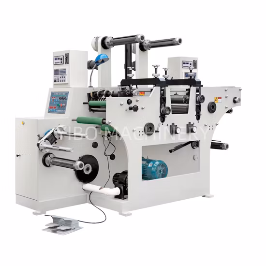Automatic Adhesive Sticker Film Paper Label Rewinding Slitting& Rotary Die Cutting Machine/Die Cutter Machine (Turret Rewinder)
