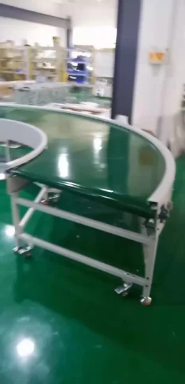 Abrasion Resistant Powder Steel PVC Curve Belt Conveyor System for Transport Granules
